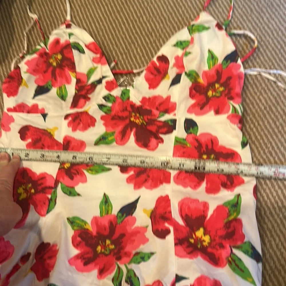 NWT FREE PEOPLE finder things Floral Red and White Midi Dress size small - Picture 12 of 15